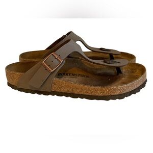 Birkenstock Gizeh Birkibuc Mocha Brown Sandal size 39